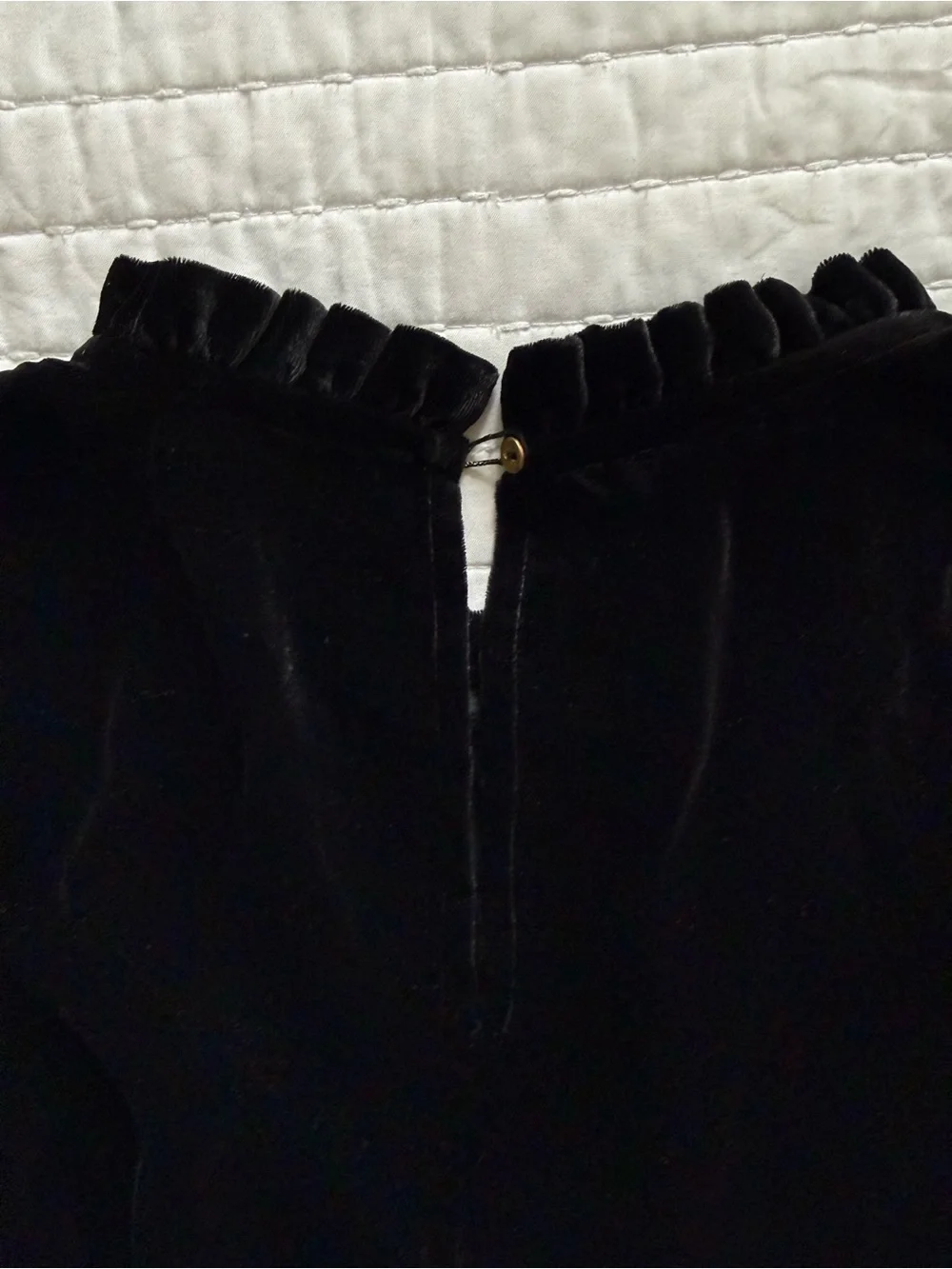 Ulla Johnson Giles Black Velvet Puff Sleeve Top size 4
